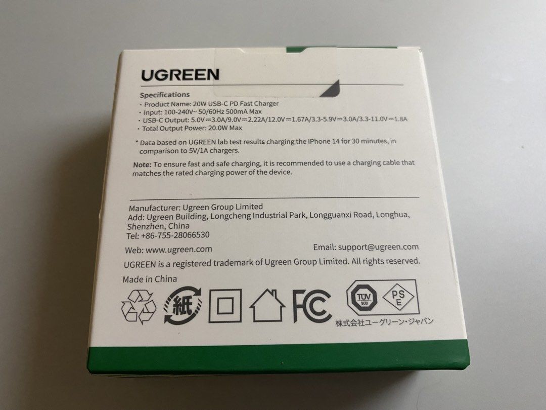 UGREEN Fast Charging Power Adapter with PD 20W US White Authentic (Category: Chargers & Cables) located in Pasay City. Submitted by meowkaela (Listing ID 1430115037, Image 3). Description: UGREEN Fast Charging Power Adapter with PD 20W US White Brand new; Sealed Bought directly from UGREEN store RFS: Mali nabili 📍 pasay city.