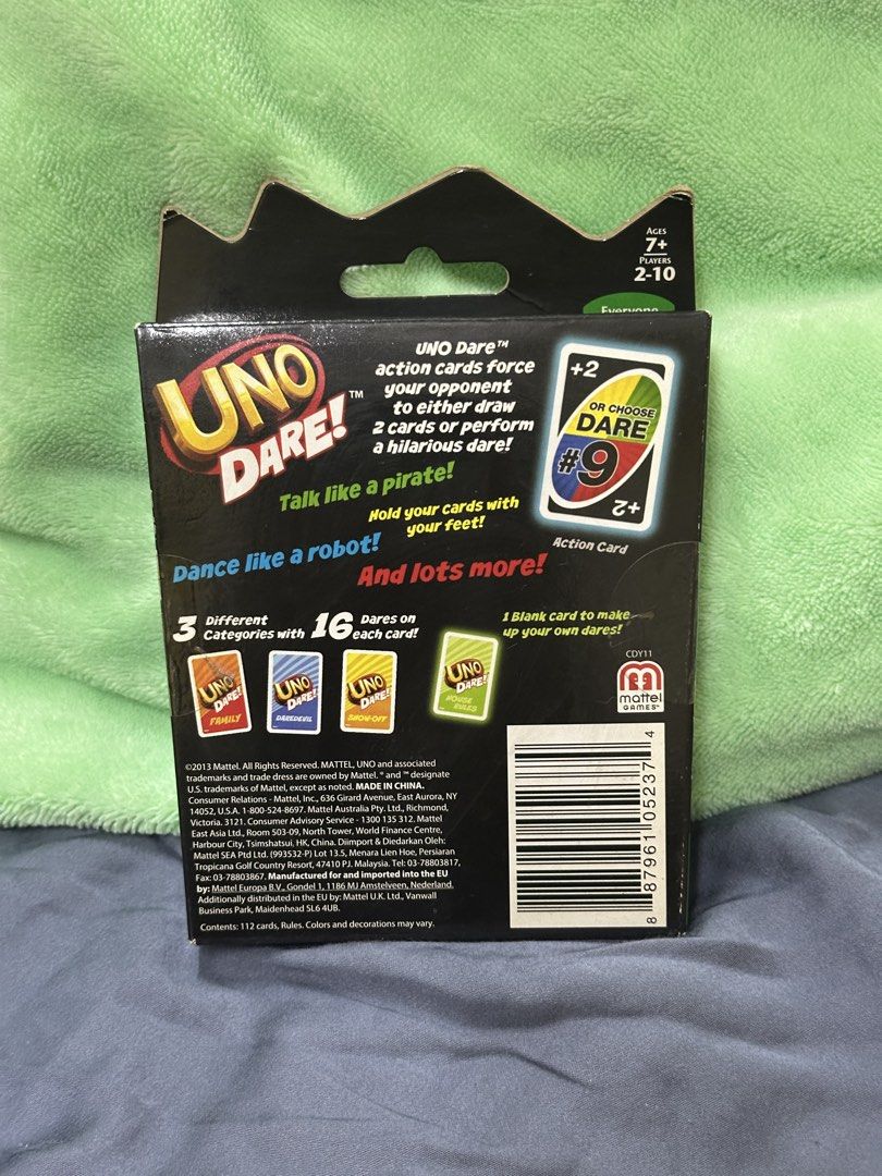 Uno Dare Card Game (Category: Board Games & Puzzles) located in Manila. Submitted by declutteringlot (Listing ID 1430171909, Image 2). Description: .