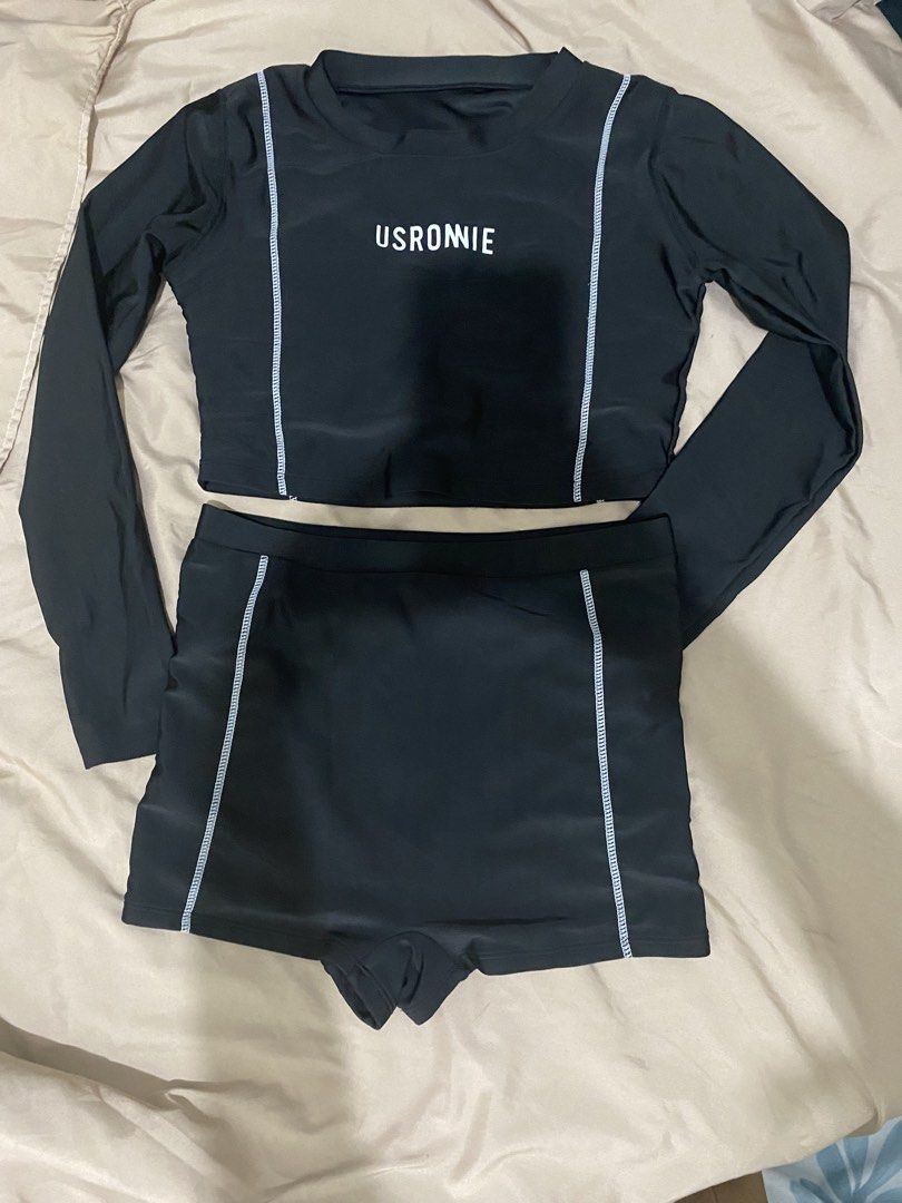 USRONIE Long Sleeve Swimsuit Set (Category: Bikinis & Swimsuits) located in Taguig. Submitted by polengreyn (Listing ID 1430205299, Image 1). Description: No longer fits. Negotiable for sure buyer Size L on the app, fits 26-28” waistline.