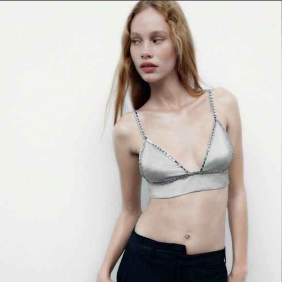 Zara rhinestones bralette (Category: Sleeveless) located in Las Pinas. Submitted by achee.mnl (Listing ID 1430074730, Image 2). Description: .