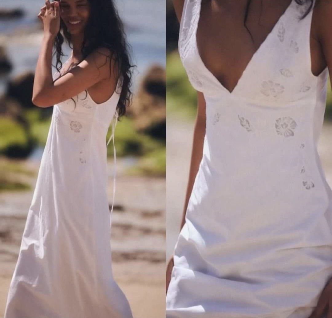 Zara White Embroidered Maxi Dress (Category: Dresses) located in San Mateo. Submitted by declutternao (Listing ID 1430205822, Image 1). Description: .
