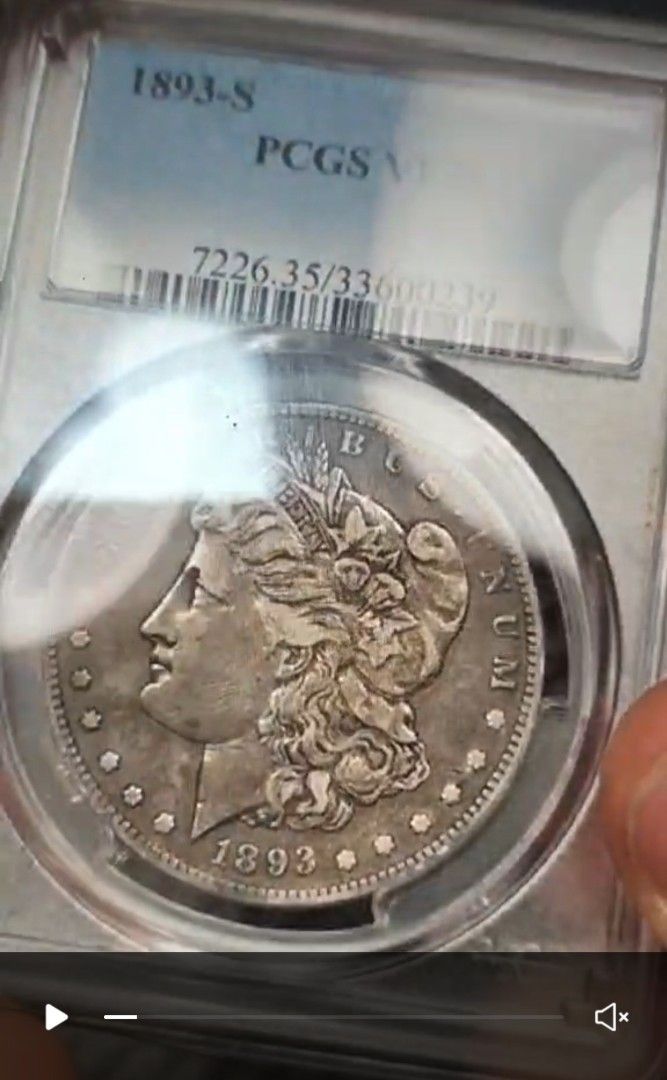 1893-S PCGS VF35 Morgan Silver Dollar (Category: Currency) located in Bago City. Submitted by gwc-92861 (Listing ID 1430285267, Image 3). Description: 1893s pcgs VF35 morgan silver dollar, key date. very beautiful coin.. mint: san francisco metal: 90% silver pcgs VF35 key date payment: BPI SHIPPING: LBC, JRS shipping fee: 230+ insurance .