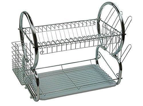 2-Tier Chrome Dish Rack with Utensil Holder (Category: Food Organization & Storage) located in Caloocan City. Submitted by blaizeee08 (Listing ID 1430307833, Image 2). Description: 2-tier dish rack is made of chrome-plated steel. It features a utensil holder and a drip tray. The dimensions are 54cm (length) x 42cm (width) x 37cm (height). It has space for plates, cups, and cutlery. It is designed to keep your kitchen organized and your dishes dry