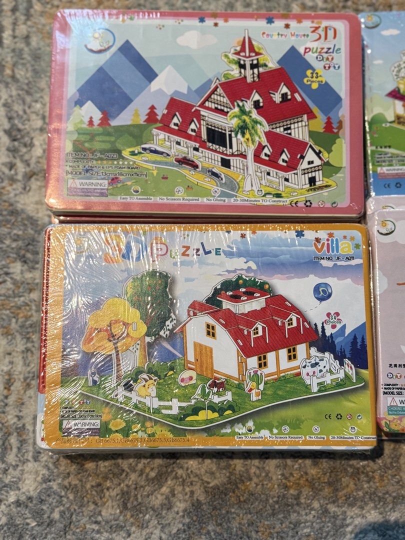 3D Puzzles (14 puzzles) - 4 Different Designs - Brand New, Hobbies ...