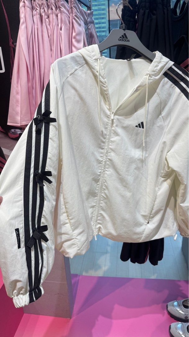 Adidas Tracksuit with Bow Detail (Category: Activewear) located in Manila. Submitted by abxxde (Listing ID 1430327901, Image 2). Description: Adidas Hoodie with glittery ribbon and pants with glittery stripe. Exclusive in Taiwan! Sobrang cute! I purchased 2, one for me and for my sister kaso di na daw ganto style niya. Old money nadaw 🫣🫢 Super brand new with tags. Here pa sa Taiwan as of posting. Tomorrow arrival in Ph. Can be Sold as set or ca