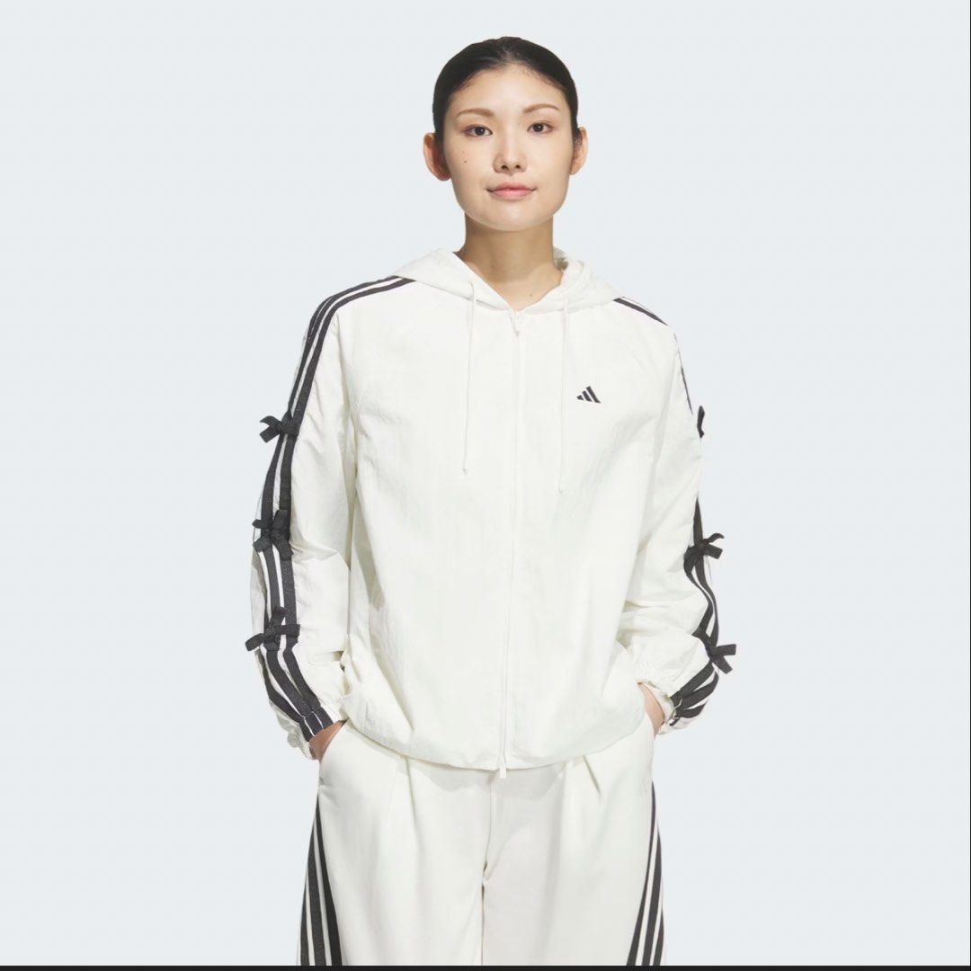 Adidas Tracksuit with Bow Detail (Category: Activewear) located in Manila. Submitted by abxxde (Listing ID 1430327901, Image 1). Description: Adidas Hoodie with glittery ribbon and pants with glittery stripe. Exclusive in Taiwan! Sobrang cute! I purchased 2, one for me and for my sister kaso di na daw ganto style niya. Old money nadaw 🫣🫢 Super brand new with tags. Here pa sa Taiwan as of posting. Tomorrow arrival in Ph. Can be Sold as set or ca