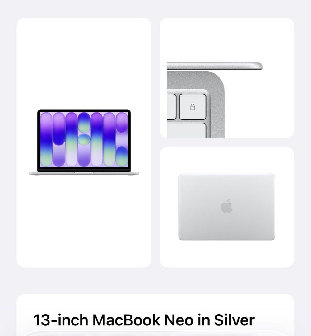 Apple 13-inch MacBook Neo in Silver420598527673640960