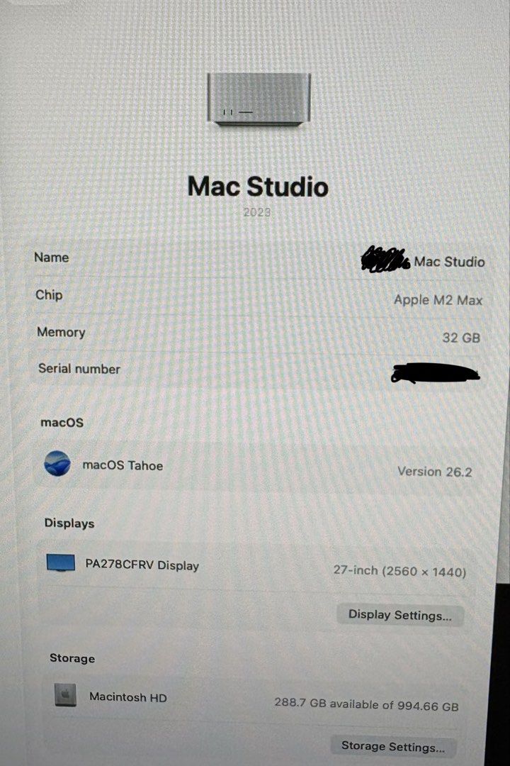 Apple Mac Studio M2 Max 32GB / 1TB419580795044515841