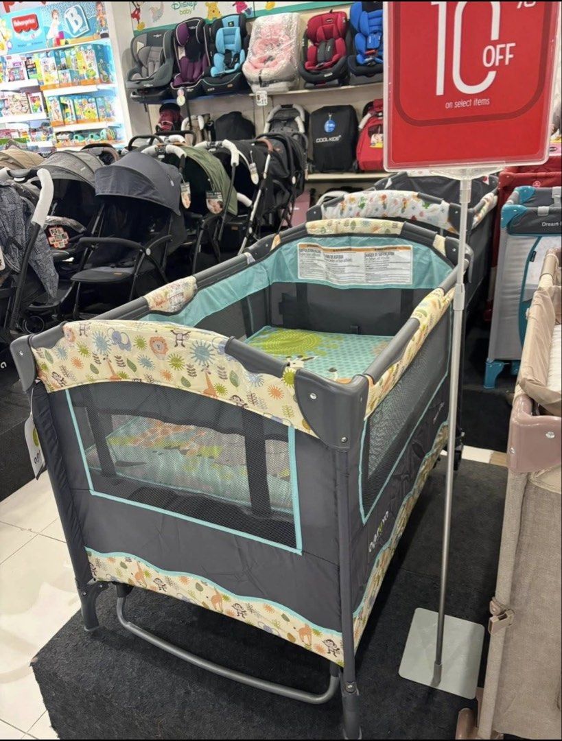 Apruva Crib/ Playpen (Category: Cots & Cribs) located in Malolos. Submitted by genellagarcia (Listing ID 1430328953, Image 1). Description: Crib & covertible to playpen Almost new With box and dust bag Pickup: Bgc/ Grand Royale, Malolos.