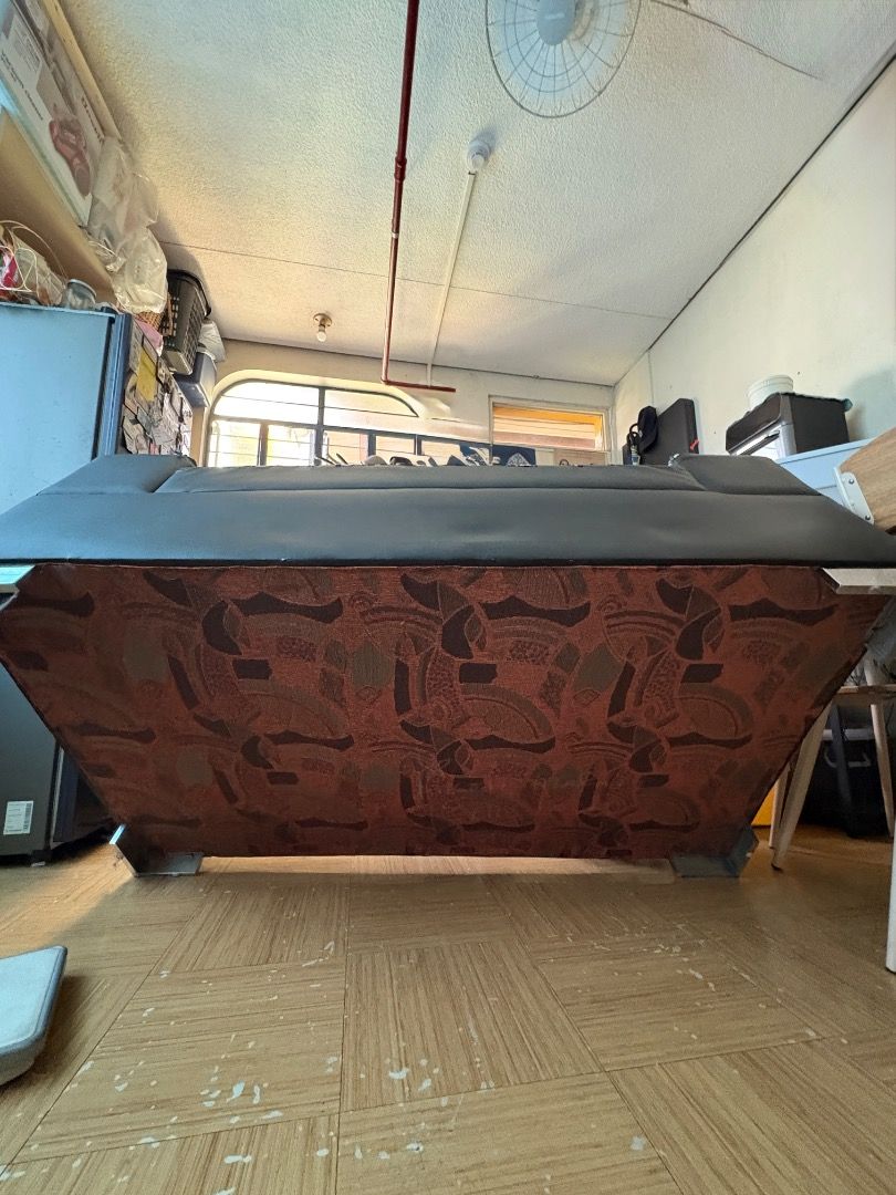 Black 2-seater Leather Sofa (Category: Sofas) located in Manila. Submitted by prelovedbychikky_ (Listing ID 1430309187, Image 3). Description: BLACK 2-SEATER LEATHER SOFA Type: Leather Color: Black Condition: - Well-used - Leather is worn out, but other than that all parts are good. RFS: Decluttering Price: Php 2,500.00 (negotiable for sure buyers) 📍Loc: Manila (Vito Cruz, Taft Ave.) - For pick up only: Caltex P. Ocampo Osmeña Highway (Will send