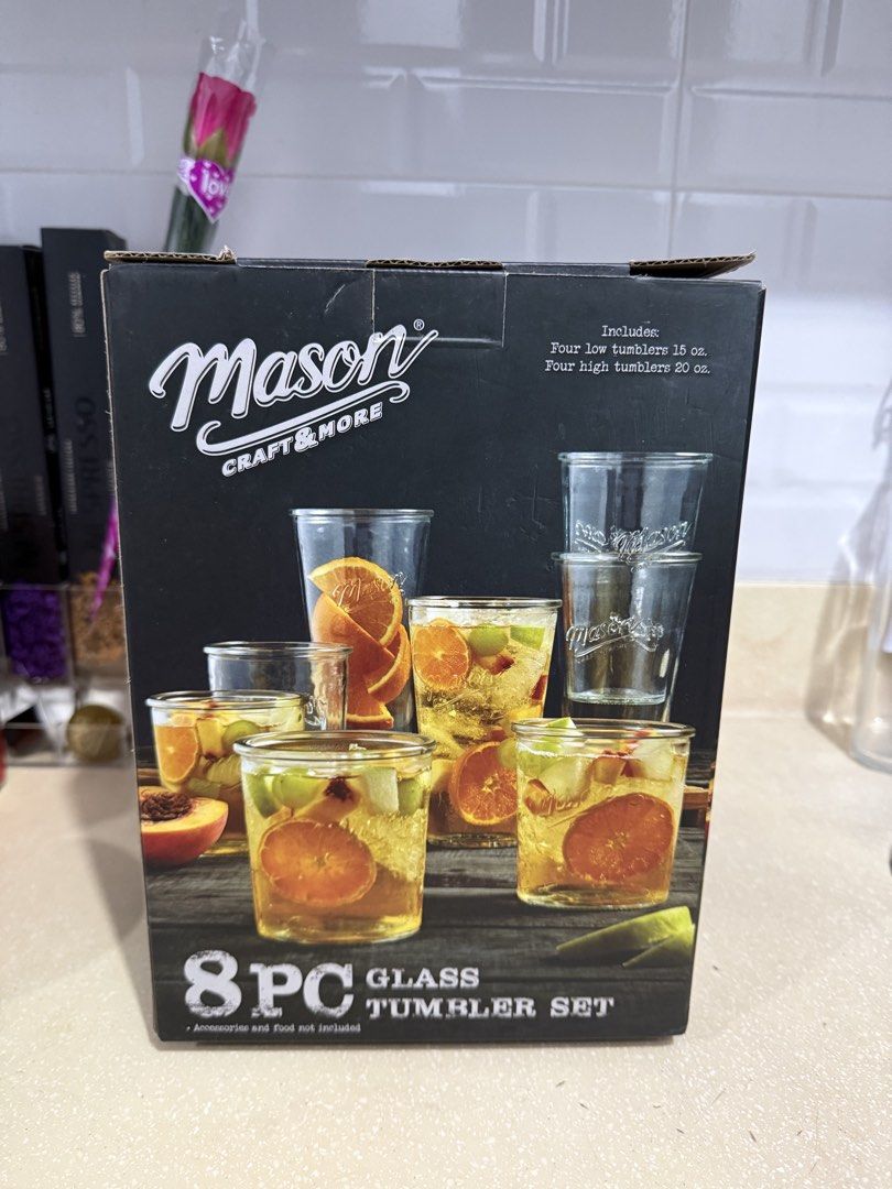 Brand New Mason Glass Set (Category: Dinnerware & Cutlery) located in Mandaluyong City. Submitted by raqsnunez (Listing ID 1430226338, Image 1). Description: Brand New Fixed Price Delivery via Grab or Lalamove only 📍Kapitolyo, Pasig.