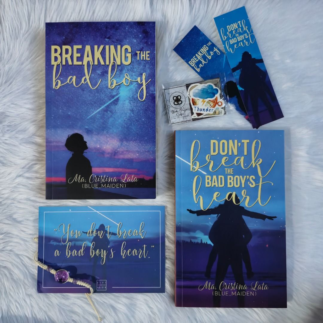 Breaking the Bad Boy Selfpub Bundle [SIGNED] (Category: Storybooks) located in San Jose del Monte. Submitted by krismafabiona (Listing ID 1430269377, Image 1). Description: Breaking the Bad Boy & Don't Break the Bad Boy's Heart Selfpub Book Bundle by Blue Maiden/Tina Lata Price: 1,500php Book Details: Book Cover: Matte Laminated Cover Book Size: Language: English/Tagalog Condition: Used but still in good condition (look as new); w/ author's sign 