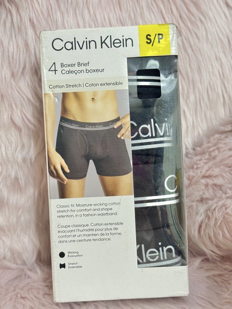 Calvin Klein 4-Pack Boxer Brief - Small (28-30”) (Category: Underwear) located in Manila. Submitted by emmybeee23 (Listing ID 1430236161, Image 1). Description: 100% original Ready to ship MOP: Gcash Loc: QC.