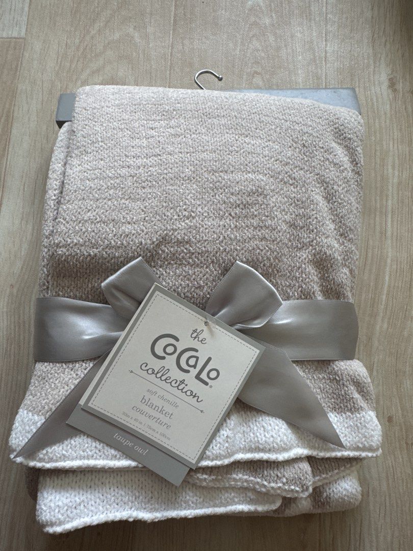 CoCaLo Collection Soft Chenille Blanket - Taupe Owl