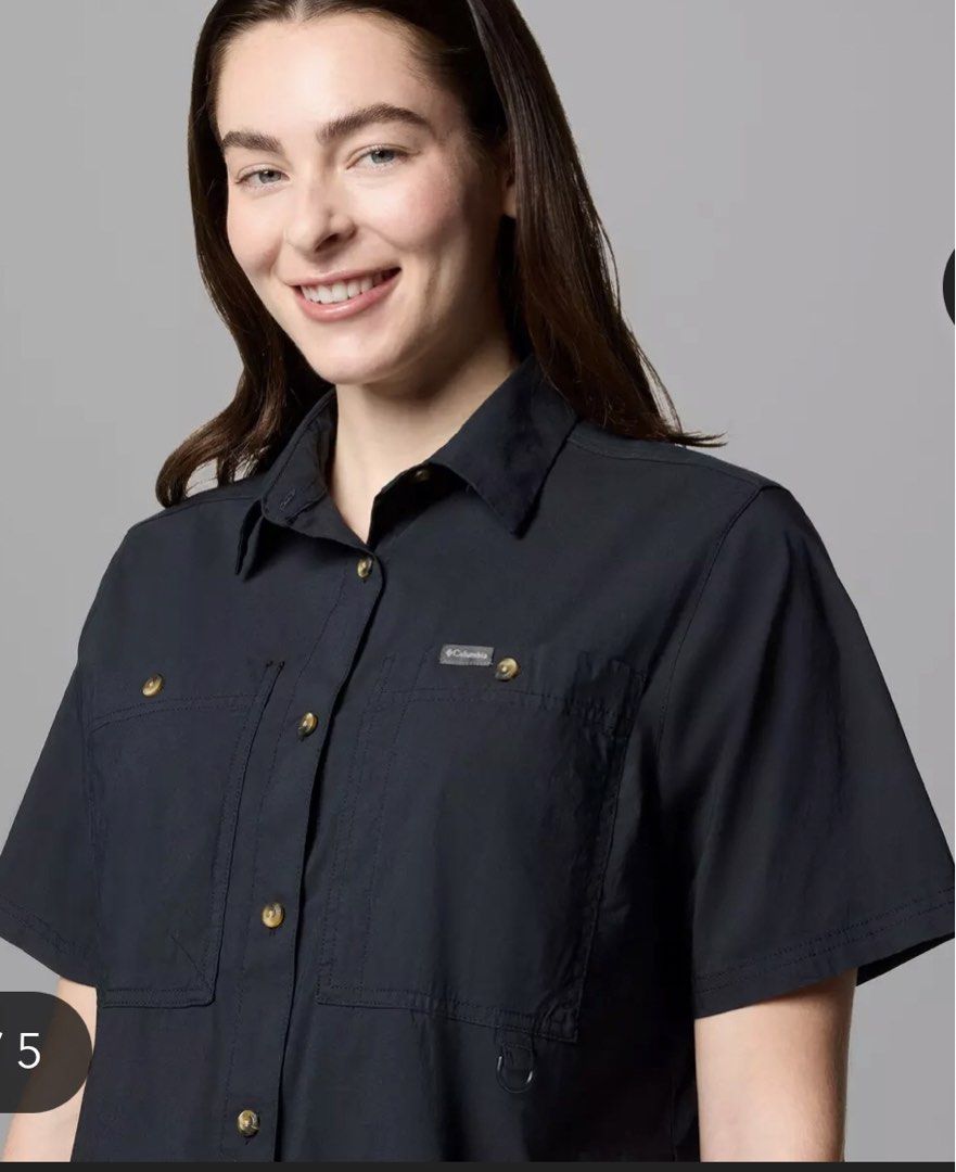 COLUMBIA Women’sBrea Falls Woven Short Sleeve Button-Up Shirt Black -Large (Category: Activewear) located in Calapan. Submitted by shakalak2 (Listing ID 1430361601, Image 2). Description: From🇺🇸 Best fit Semi L -Semi XL Also available in Safari $ Sand Dune.