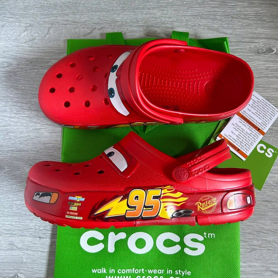 Crocs Lightning McQueen [with Lights] (Category: Slippers & Slides) located in Quezon City. Submitted by denalnozoit1 (Listing ID 1416634360, Image 2). Description: Men’s & Women’s sizes available Complete sizes Complete inclusions — with Crocs eco bag and zip lock.