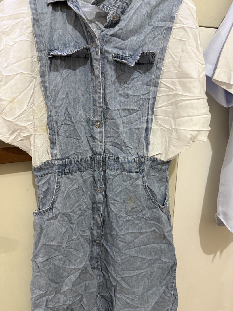 Denim and White Dress (Category: Dresses) located in Manila. Submitted by heyimliz (Listing ID 1430336046, Image 2). Description: Washable stains.