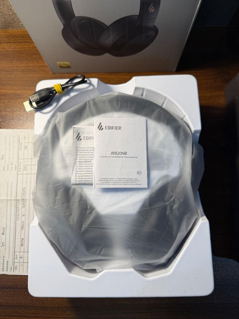 Edifier W820NB Headphones, wireless active noise cancelling (Category: Headphones & Headsets) located in San Fernando. Submitted by happyteynguin (Listing ID 1430232776, Image 3). Description: 🎧 Edifier W820NB Noise Cancelling Headphones 💯 Complete Set + Well Maintained ✔️ With box, cable, papers ✔️ With original receipt (₱2,390 purchase price) ✔️ Recently replaced original ear cushions + headband foam ✔️ Working perfectly — no issues 🔊 Active