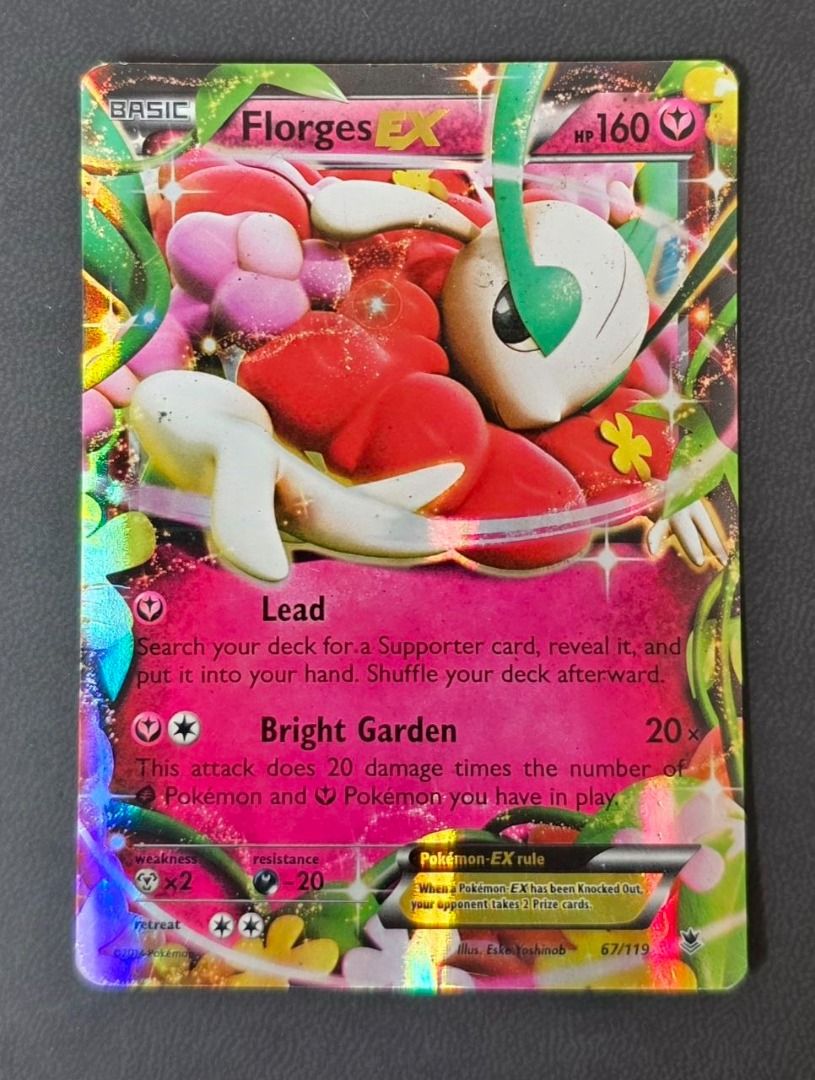 Florges EX #67 - Pokemon XY Phantom Forces (2014) - MP/HP (Small crease ...