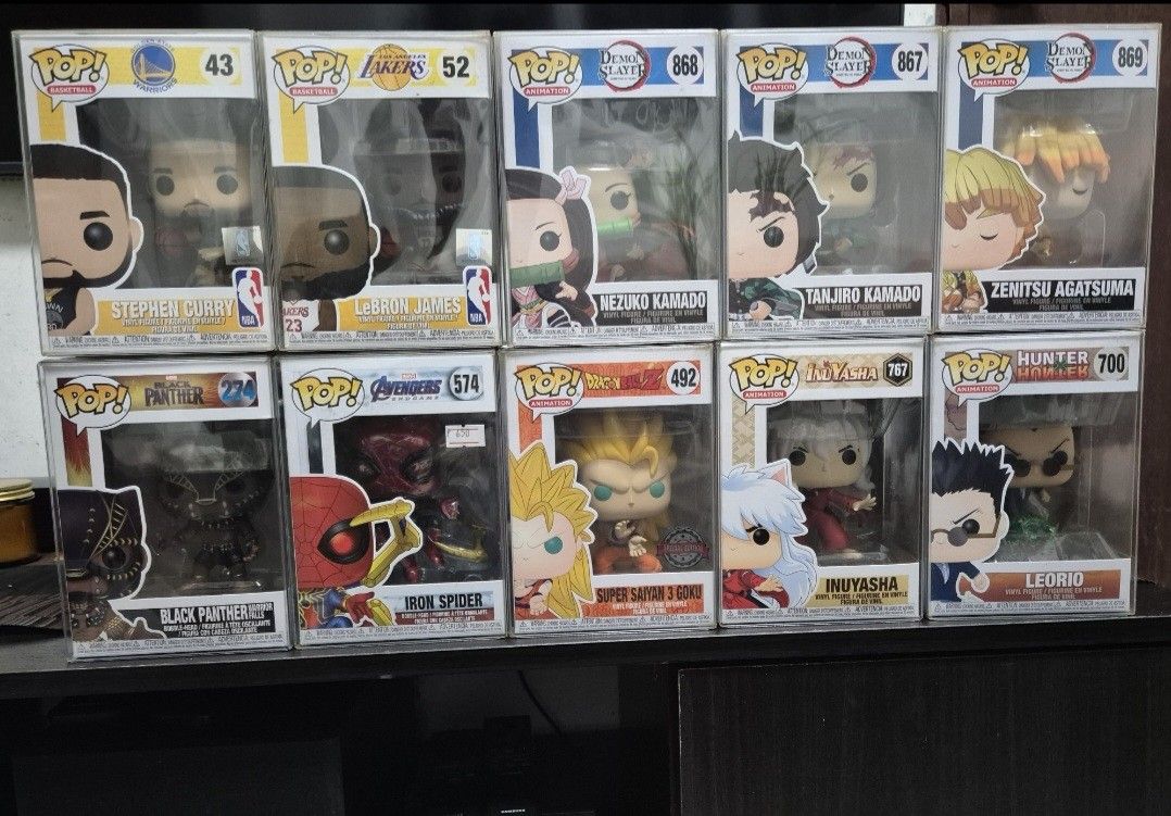 Funko Pop! Figures - Demon Slayer, Dragonball (Category: Figurines & Statues) located in Pasig City. Submitted by boldocean.e24843 (Listing ID 1430294787, Image 1). Description: Collection of Funko Pop! figures (MISB) Stephen Curry (not available) Lebron James (not available) Spiderman (not available) Black Panther (not available) Tanjiro Kamado 700Php Nezuko Kamado 700Php Zenitsu Agatsuma 700Php Super Saiyan 3 Goku 600Php Inuyasha 1000Php (Vault