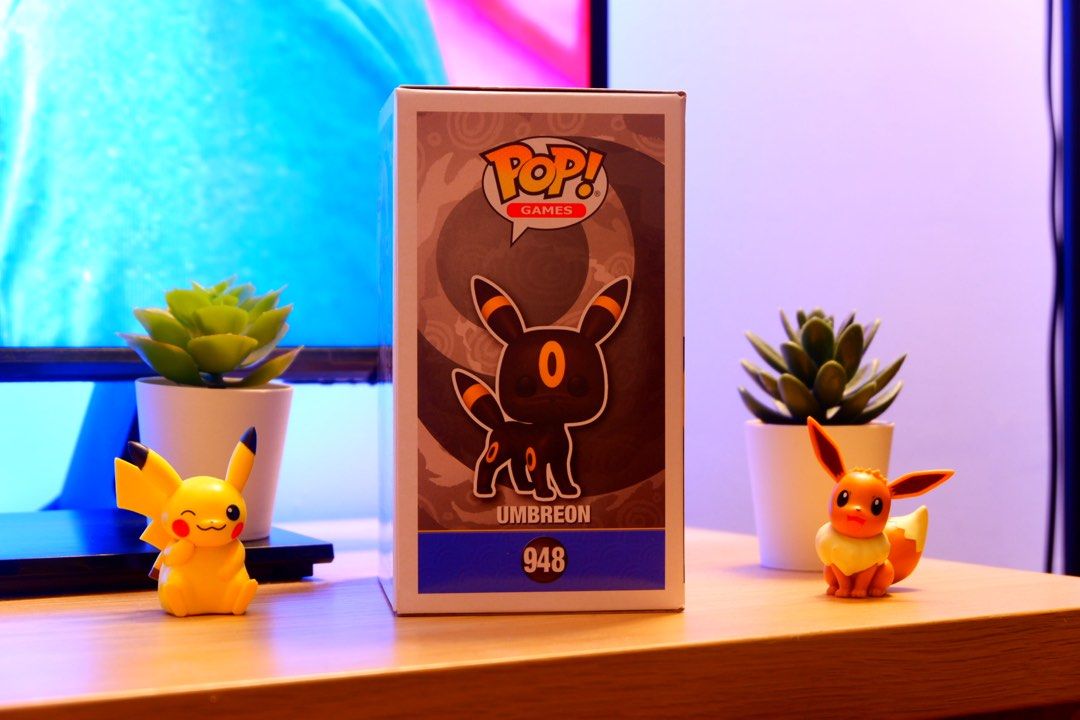 Funko Pop! Games Pokemon Umbreon Flocked #948 (Category: Designer & Blind Box Toys) located in Taguig. Submitted by aeusjoshua (Listing ID 1430341592, Image 3). Description: Up for grabs is the rare Flocked Umbreon #948! This is the special edition with the soft, fuzzy texture—a must-have for Eeveelution collectors. Product Details: • Character: Umbreon • Finish: Flocked (Soft/Fuzzy texture) • Exclusivity: Special Edition • Size: Standard 3.75-in