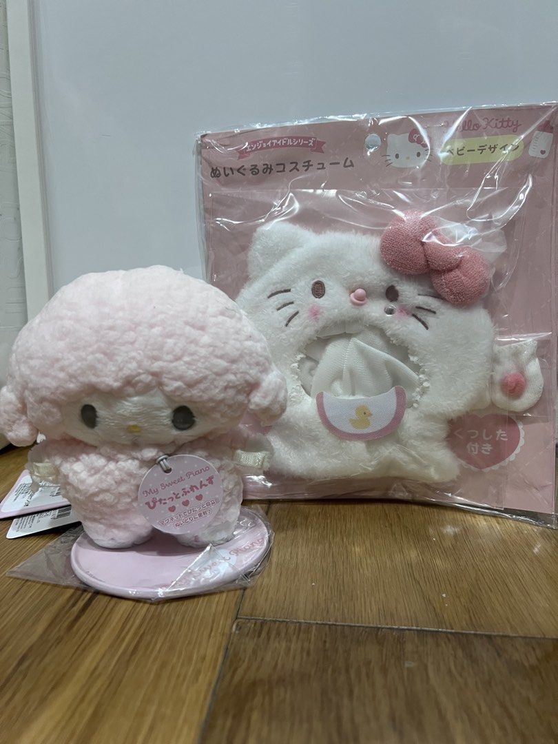 Hello Kitty My Sweet Piano Plush Set (Category: Plushies & Soft Toys) located in Pasay City. Submitted by janellerae (Listing ID 1430329762, Image 1). Description: Listing includes a My Sweet Piano plush toy and a Kitty baby design costume. The My Sweet Piano plush has a pink base and a tag. The Kitty costume is in a sealed package. Sealed and brand new. Price negotiable Buyer shoulders SF Payment through Gcash.