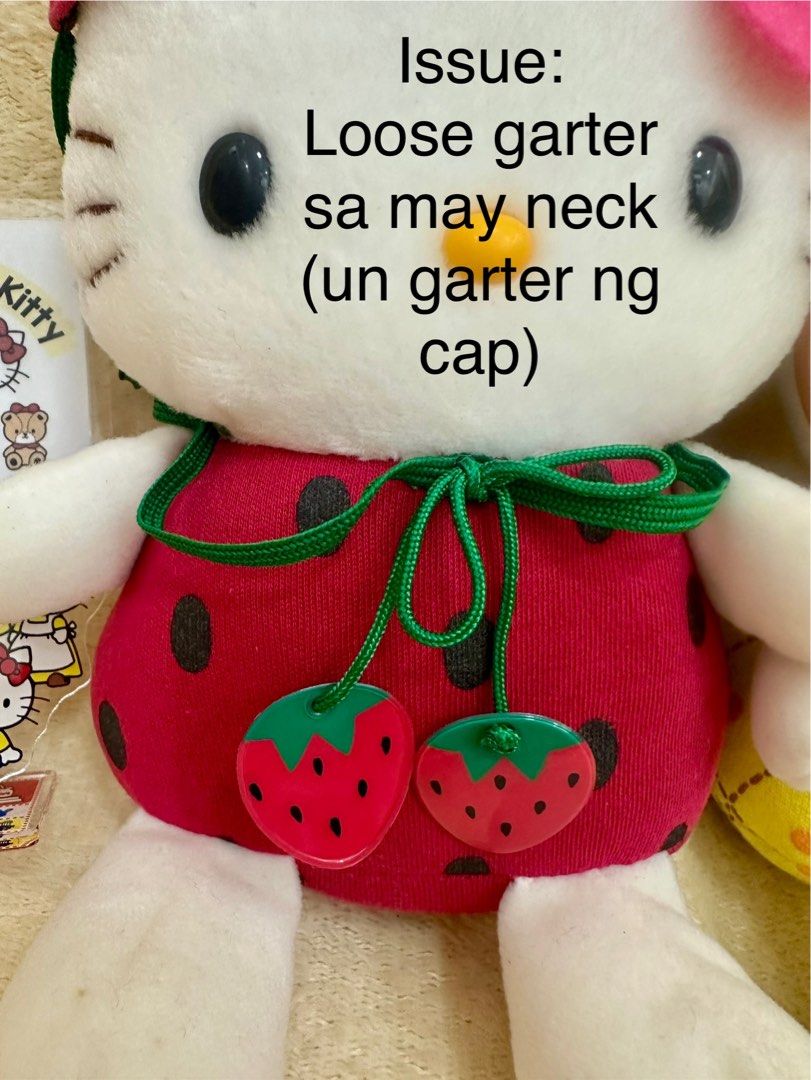 Hello Kitty Strawberry & Pineapple Plush (Category: Plushies & Soft Toys) located in Angeles City. Submitted by IsaCRSL (Listing ID 1430221115, Image 3). Description: Released 2001 Vintage Free shipping via JNT.