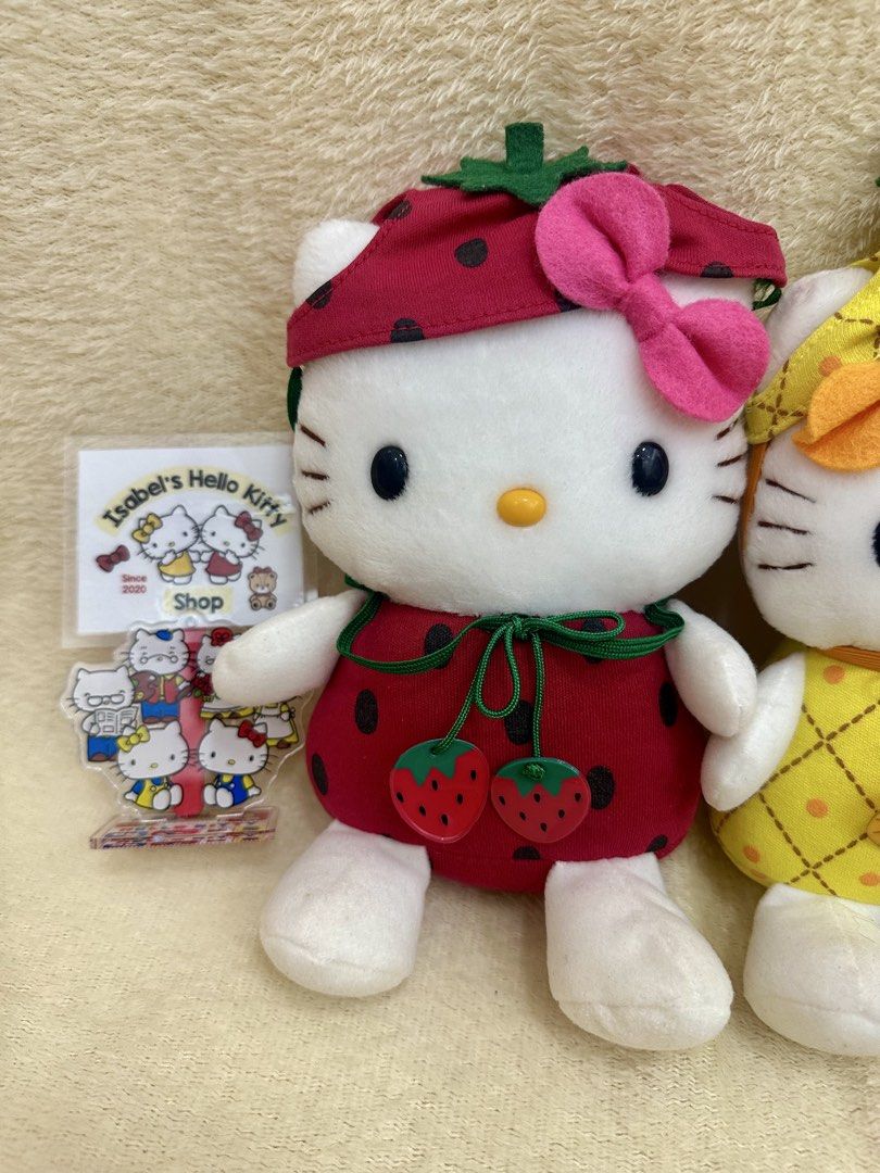 Hello Kitty Strawberry & Pineapple Plush (Category: Plushies & Soft Toys) located in Angeles City. Submitted by IsaCRSL (Listing ID 1430221115, Image 2). Description: Released 2001 Vintage Free shipping via JNT.