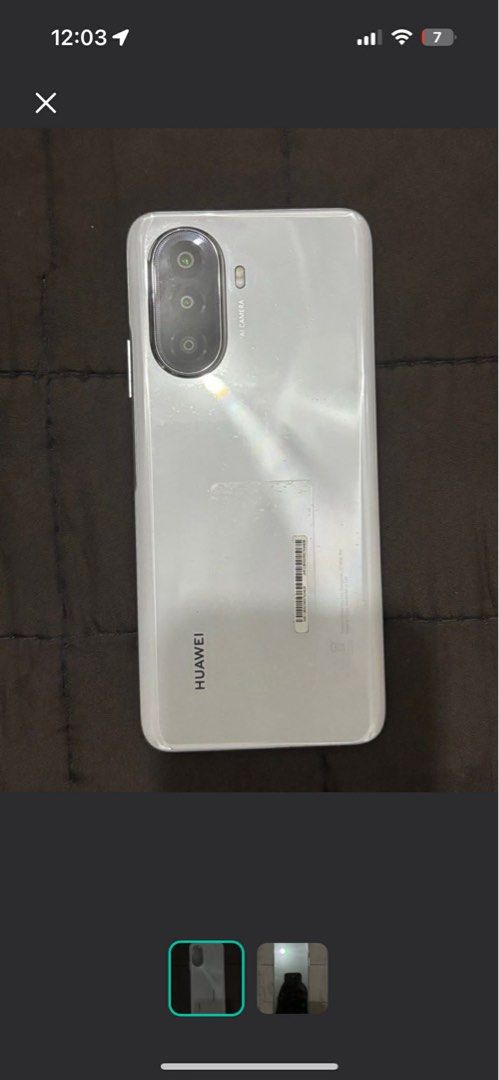 Huawei Nova Y70 Pearl White (READ DESCRIPTION) (Category: Huawei) located in Alcala. Submitted by arie.thrift (Listing ID 1430220599, Image 3). Description: 🫐 got this 2 years ago as my spare phone but used for a few times only 🫐 good as new !! Excellent condition 🫐 selling it for super LOW PRICE 🫐 no inclusions NO ISSUES.