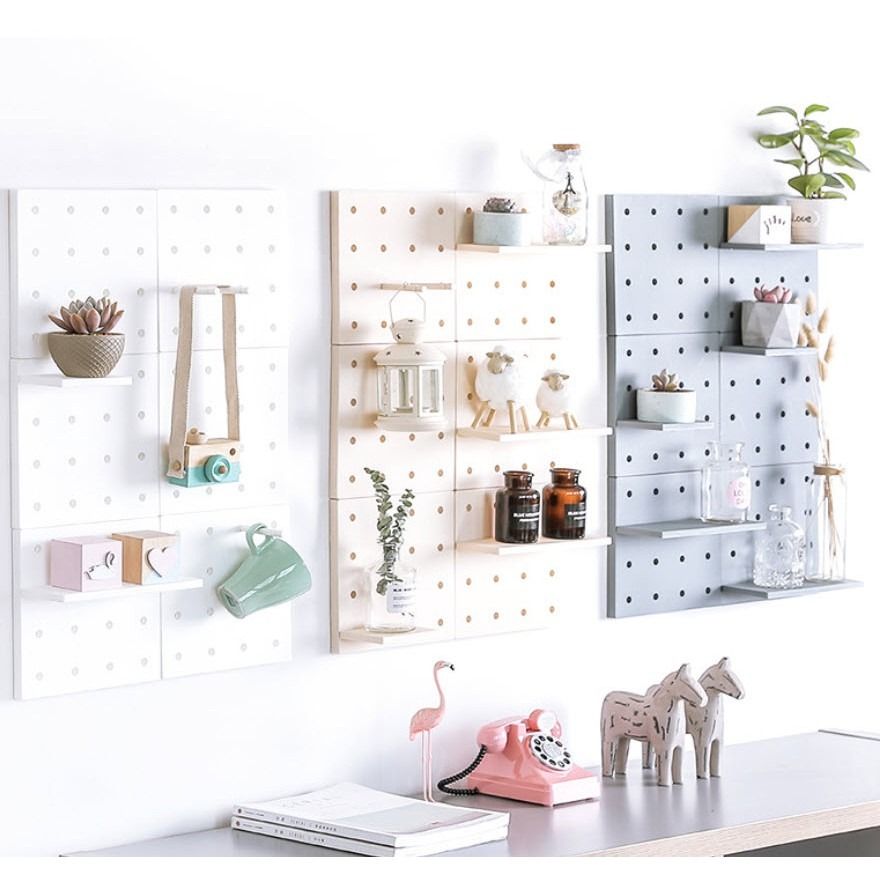 Ikea inspired Minimalist Peg Board Vision Board Wall Decor Display Storage (Category: Wall Decor) located in Manila. Submitted by winterbliss (Listing ID 1430276131, Image 2). Description: Available colors: white, beige, gray, yellow, pink, dark blue 1 set includes: 1pc peg board, 2pc panel, 6pc sticks Sold per set.