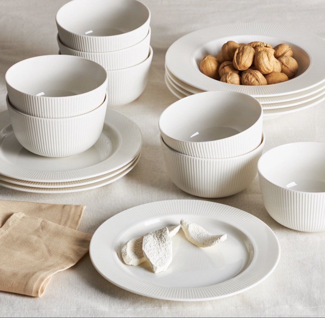 IKEA OFANTLIGT Dinnerware Set (28 pieces) - Plates, Bowls, Mugs