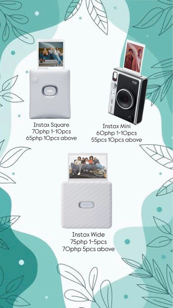 INSTAX PRINTING MINI SQUARE WIDE (Category: Cameras) located in Quezon City. Submitted by jo.1216 (Listing ID 1430310001, Image 2). Description: Let’s turn your memories into tangible keepsakes ✨ For crafts, souvenirs, anniversary or monthsary gifts, or just because 💕.