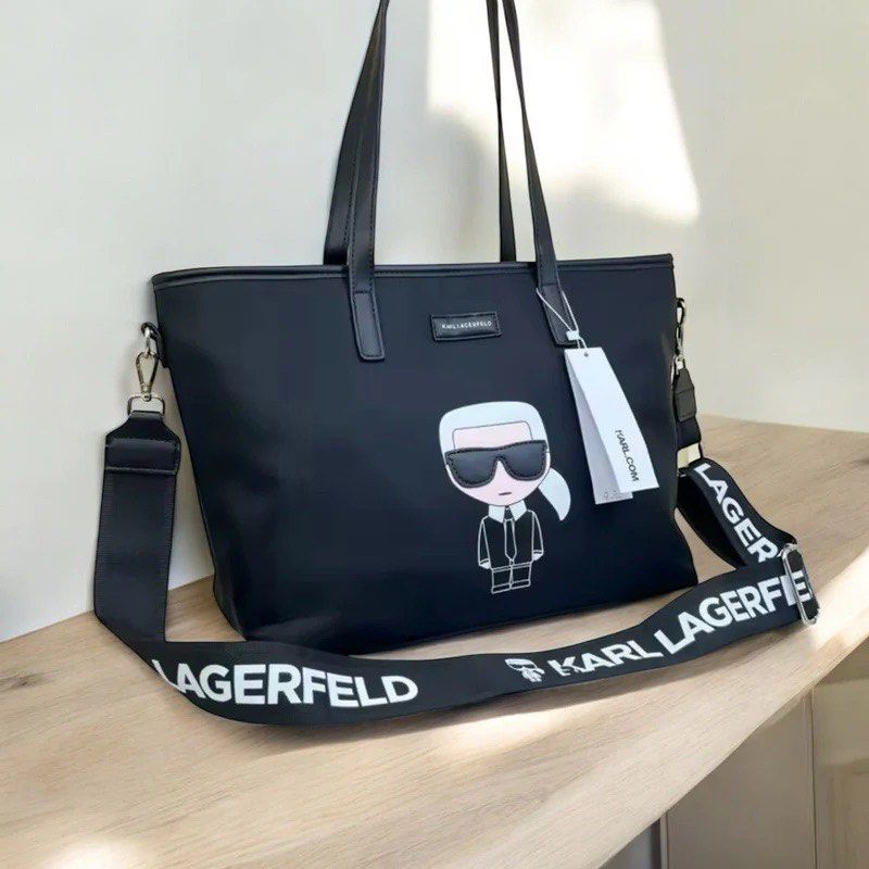 Karl Lagerfeld Tote Bag with Shoulder Strap (Category: Tote Bags) located in Quezon City. Submitted by bagclosets (Listing ID 1430239105, Image 3). Description: Handle: 13cm Height: 27.5cm Width: 13cm Length: 39cm.