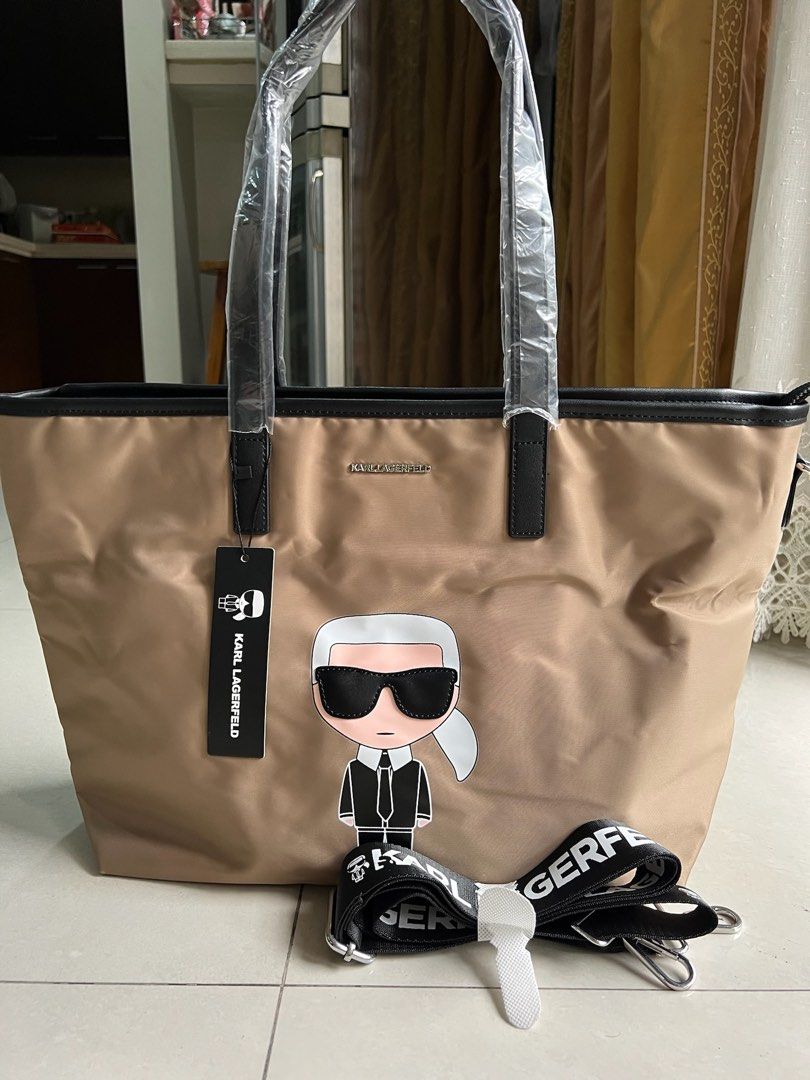 Karl Lagerfeld Tote Bag with Shoulder Strap (Category: Tote Bags) located in Quezon City. Submitted by bagclosets (Listing ID 1430239105, Image 2). Description: Handle: 13cm Height: 27.5cm Width: 13cm Length: 39cm.