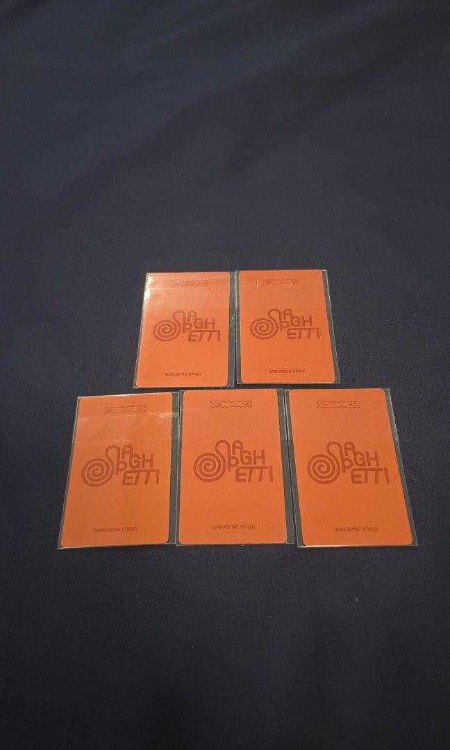 LE SSERAFIM Spaghetti Weverse POB Set (Category: Storybooks) located in Manila. Submitted by dokochan (Listing ID 1410345464, Image 2). Description: Le sserafim Spaghetti Weverse POB set 1,200 pesos set price extra Eunchae and Kazuha for 250 pesos each.