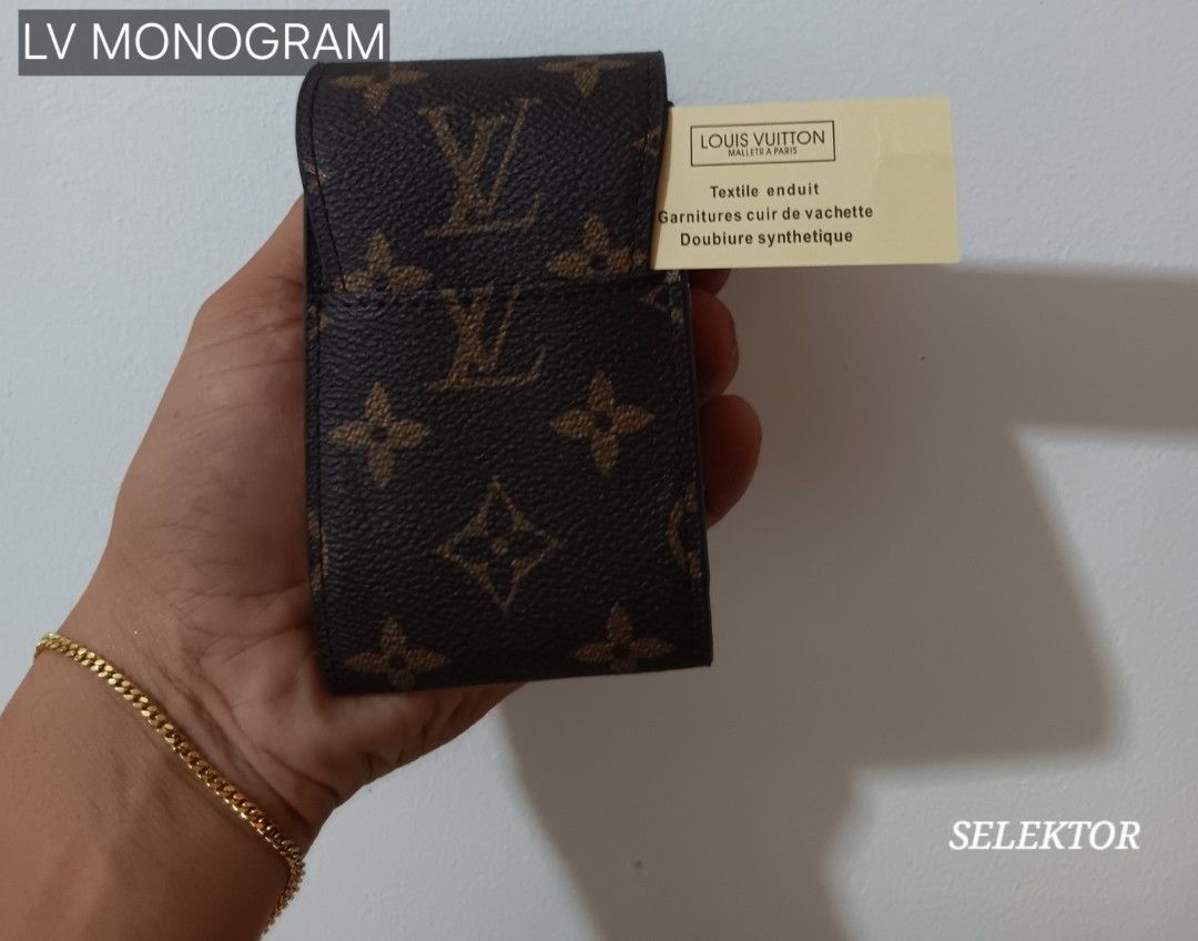 Louis Vuitton Monogram Cigarette Case (Category: Luxury Bags & Wallets) located in Dauis. Submitted by udenglegaspi (Listing ID 1430251187, Image 1). Description: Authentic Louis Vuitton Monogram cigarette case. Features the iconic LV monogram pattern. The interior is a tan color with the Louis Vuitton Paris stamp. Includes a product tag. Made in France..