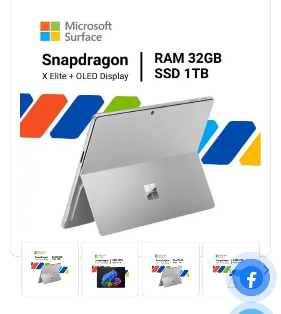 Microsoft Surface Pro 11th Gen Snapdragon 32GB RAM 1TB SSD