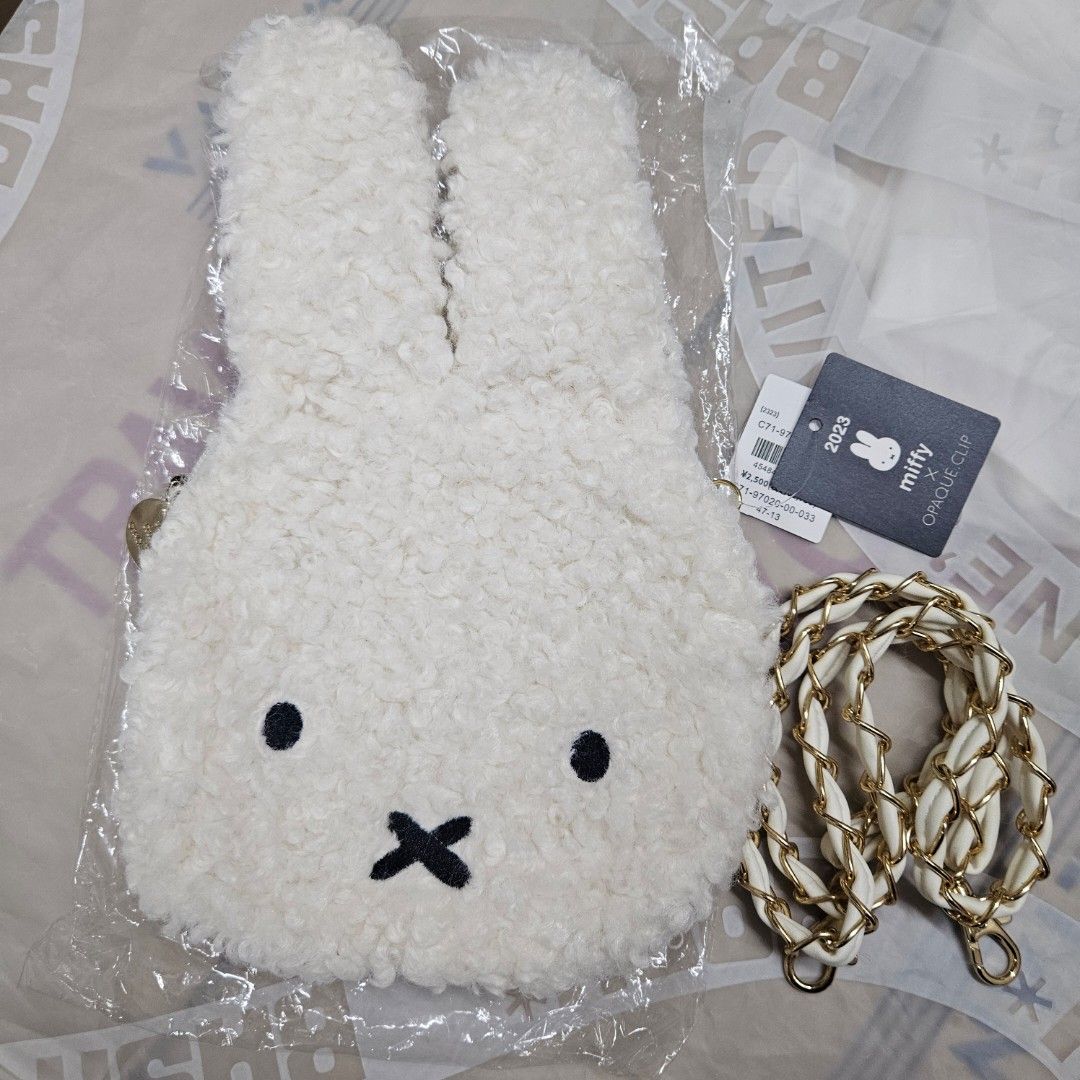 Miffy x Opaque Clip Sling Bag (Category: Shoulder Bags) located in Manila. Submitted by cam_c (Listing ID 1430342684, Image 1). Description: Brand new with tag never been used / worn like lamb wool material 1 pocket inside.