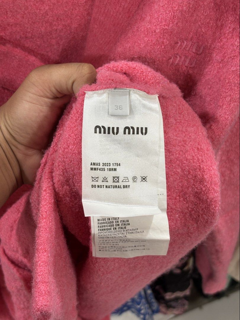 Miu Miu Pink Cardigan (Category: Luxury Apparel) located in Bacolod City. Submitted by money_maker06 (Listing ID 1430237573, Image 3). Description: Miu Miu Wool Cardigan •Complete Details •Size: 36 •Price: 3999 .