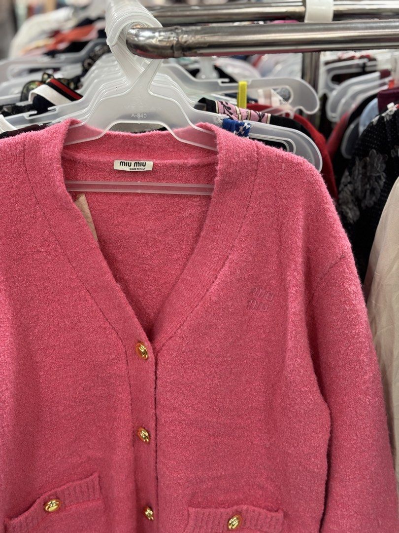 Miu Miu Pink Cardigan (Category: Luxury Apparel) located in Bacolod City. Submitted by money_maker06 (Listing ID 1430237573, Image 2). Description: Miu Miu Wool Cardigan •Complete Details •Size: 36 •Price: 3999 .