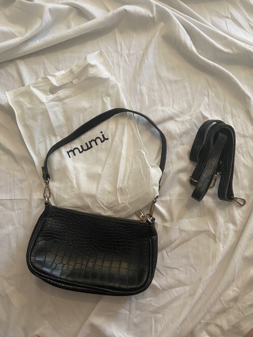 Mumi Black Croc Shoulder Bag (Category: Shoulder Bags) located in Manila. Submitted by reeses_pieces_1 (Listing ID 1430348639, Image 2). Description: — a personal fave, goes with everything — rfs: need funds — negotiable for sure buyers — meetup around sampaloc, manila or — delivery shouldered by buyer.