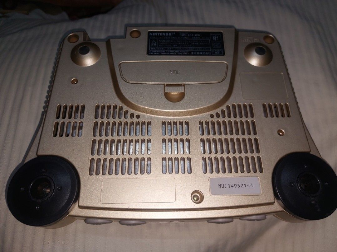 Nintendo 64 Gold Console Set (Category: Nintendo) located in Quezon City. Submitted by kushala140 (Listing ID 1430238556, Image 3). Description: Nintendo64 Limited Edition Gold Tested Working Good All Buttons Good Games Good Controller Good Power Supply 220V With Original Games 8pcs (7japan 1USA) Original Controller 1pcs Original AV Cable Original Power Supply 220V Check out pictures for more details 10k php Cash/Gcash No warranty Test2sawa only 