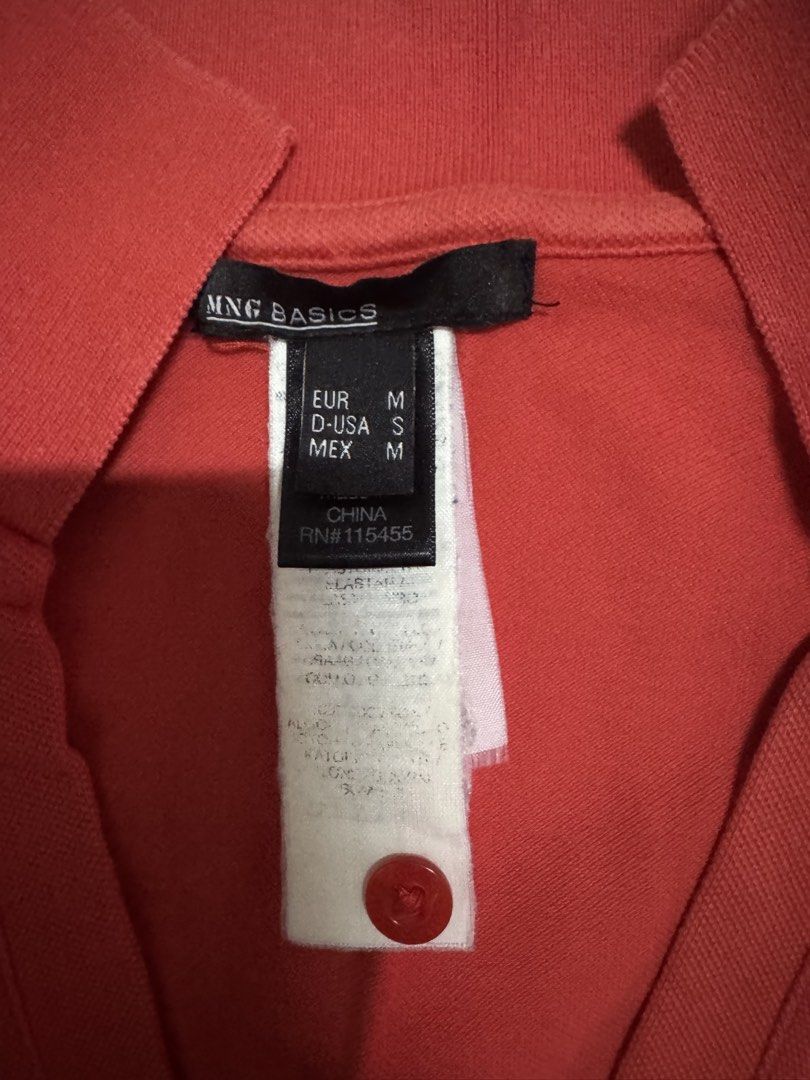 Orange collared sleeveless (Category: Sleeveless) located in Balanga. Submitted by psyche1221 (Listing ID 1430324448, Image 3). Description: May fit XS to S. May slight discolation sa part ng colar. .