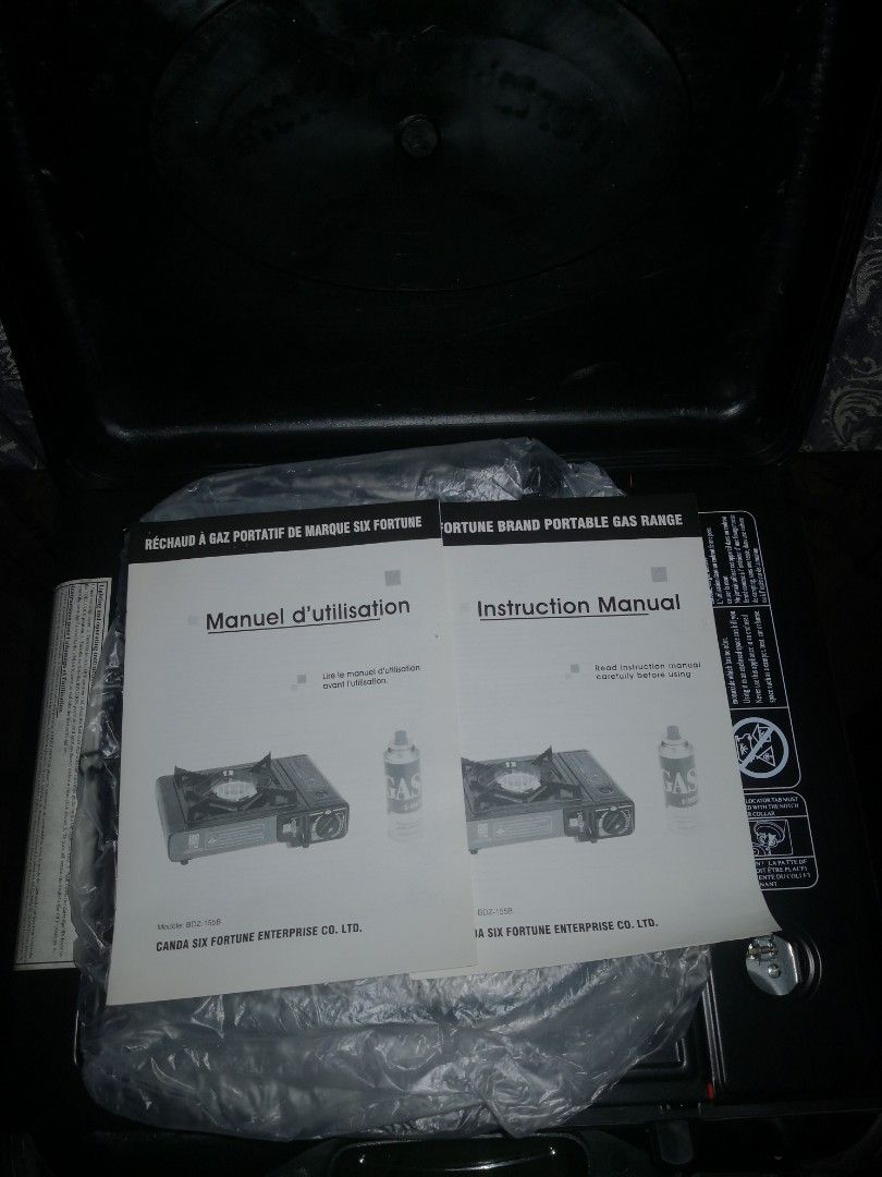 Portable Butane Gas Stove (Category: Cookers) located in Mandaluyong City. Submitted by ilovemyshop (Listing ID 1430266687, Image 3). Description: Perfect for emergency cooking or camping. Purchased in Canada, tested by the store but never get a chance to use. Complete with plastic, English and Canadian French manuals.