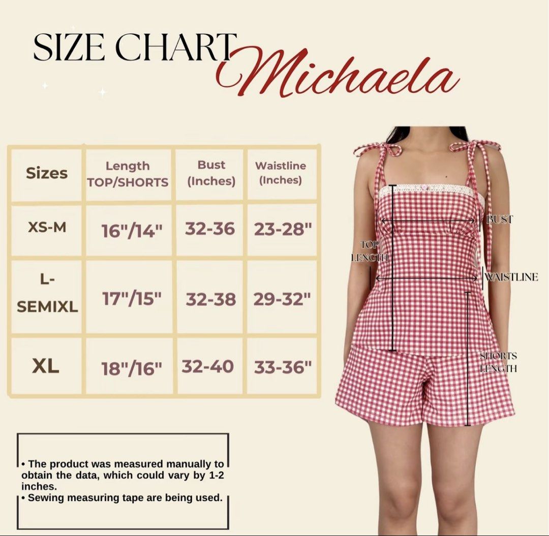 Red Gingham Summer Terno Set (Category: Sets or Coordinates) located in San Pedro. Submitted by a_styles (Listing ID 1430368982, Image 2). Description: ⭐️ Never Worn (cancelled trip) ⭐️ L (check size chart) ⭐️ No when worn pics 📍Pacita, San Pedro, Laguna MOP💰: GCASH/Maya/SeaBank/BPI MOD🚚: Lalamove/JNT.