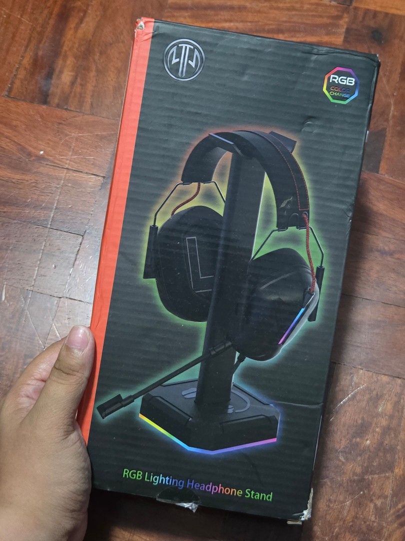 RGB Lighting Headphone Stand (Category: Headphones & Headsets) located in Dasmarinas. Submitted by anniyadao (Listing ID 1430319292, Image 1). Description: Unused, a freebie from a L@zada purchase Negotiable -- can also be a FREEBIE for purchases over 150 pesos ☺️.