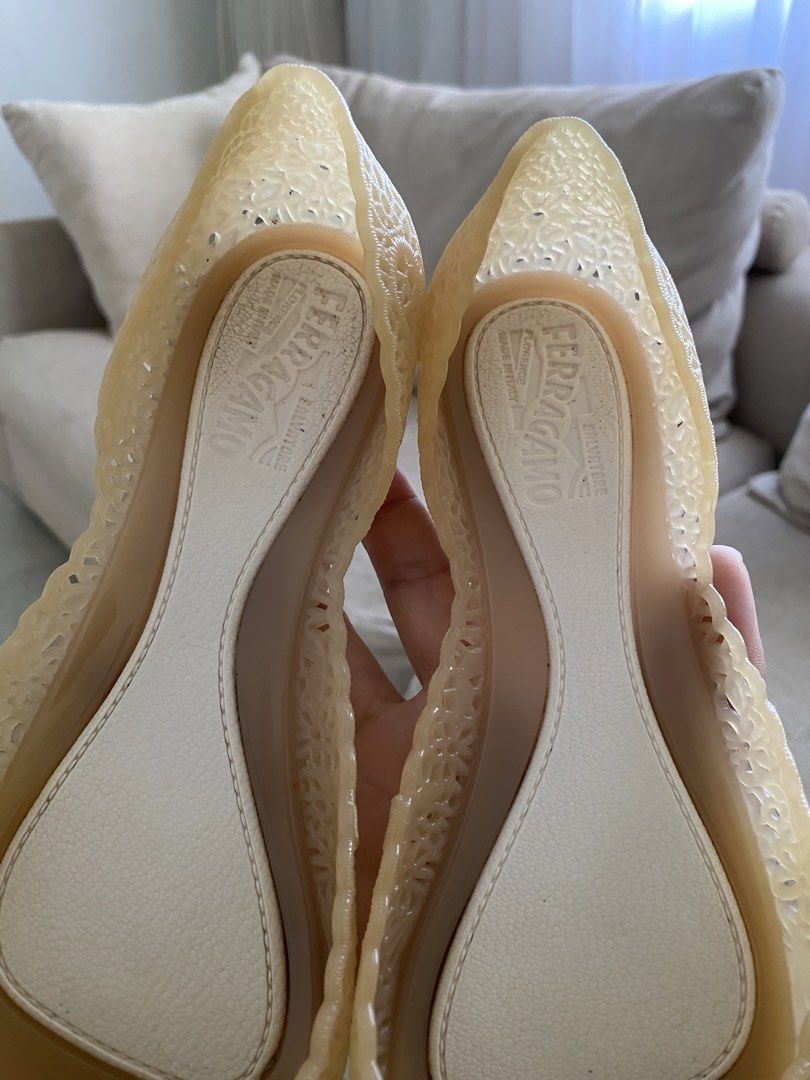Salvatore Ferragamo Jelly Flats (Category: Flats & Sandals) located in Valencia. Submitted by negnikkah (Listing ID 1430228479, Image 3). Description: Selling these original Salvatore Ferragamo flats for only 1,800 plus shipping. Size: US 6 (women’s) These are my personal pre-loved items, no box na..There are already signs of use, but as you can see in the photos, they still look nice and are wearable. MOP: Gcash Ship through J&T Location: Valenc