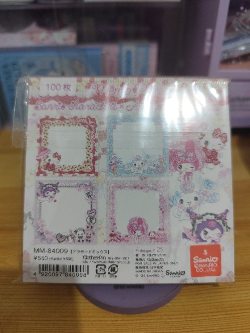 Sanrio Characters Memo Pad (Category: Stationery & School Supplies) located in Taguig. Submitted by cinnamoncloud (Listing ID 1430339119, Image 2). Description: BRAND NEW ‼️ Sanrio Amenomori Memo Pad -bought from Japan -original price is 450 pesos -brandnew with packaging -4 designs inside -RFS: bought 2 of this.