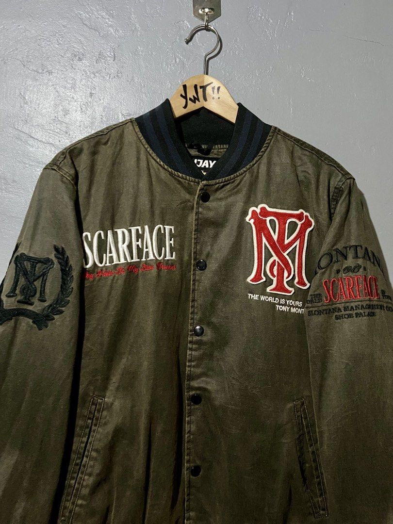 Scarface Tony Montana Varsity Jacket (Category: Activewear) located in Cabuyao City. Submitted by chukz_x (Listing ID 1430226115, Image 3). Description: Scarface Tony Montana Varsity Jacket Size : Large Dimes : 24W 26L Condition : Excellent Issue : None Price : 2,500 📍Cabuyao Laguna.