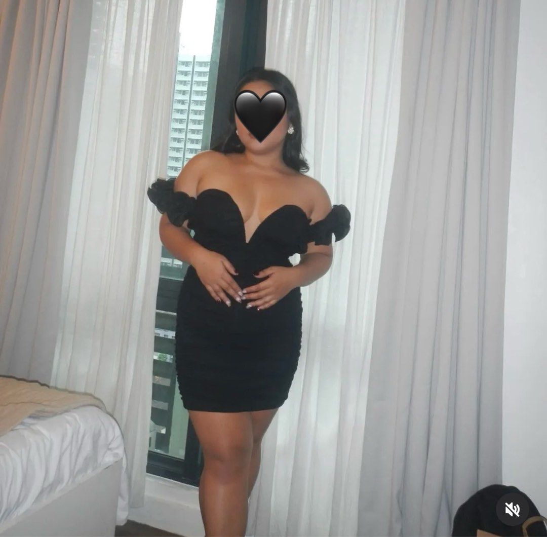 SHEIN BAE Off Shoulder Ruched Dress (Category: Dresses) located in Pateros City. Submitted by russelle5 (Listing ID 1430380236, Image 1). Description: Brand : Shein Color : Black Size : Medium MOP: 🩵 Gcash 🧡 Maribank 💚 Maya 💙 RCBC.